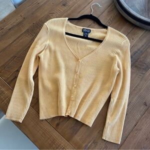 Women's Yellow Ribbed Sweater
